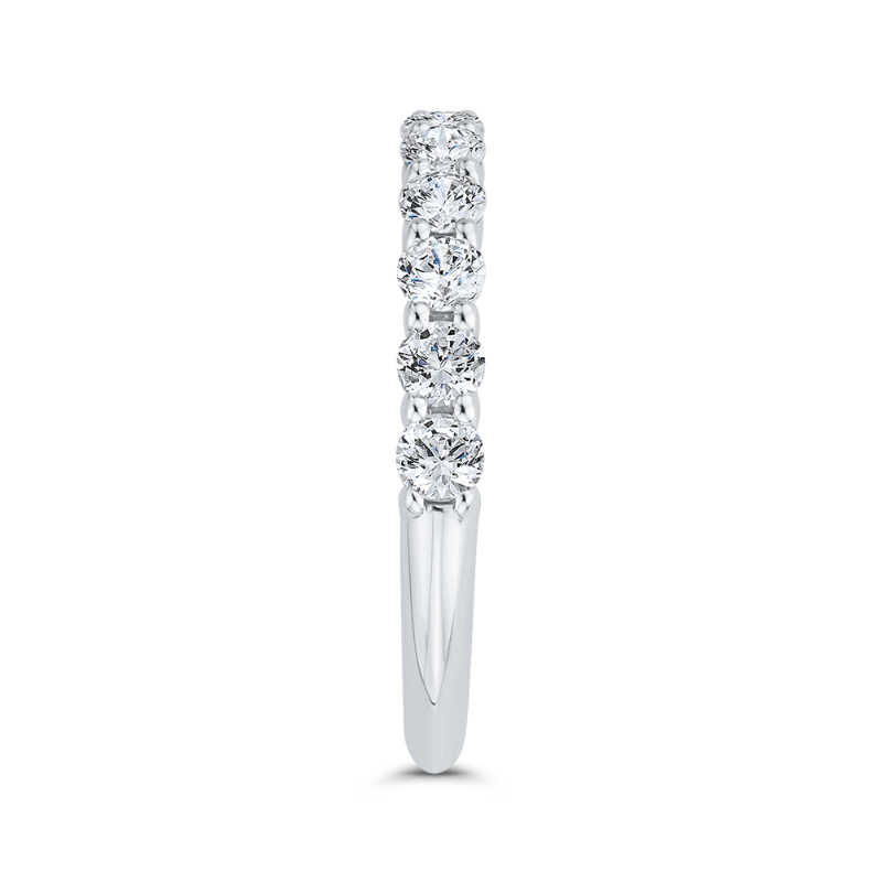 Round Diamond Half-Eternity Wedding Band in 14K White Gold