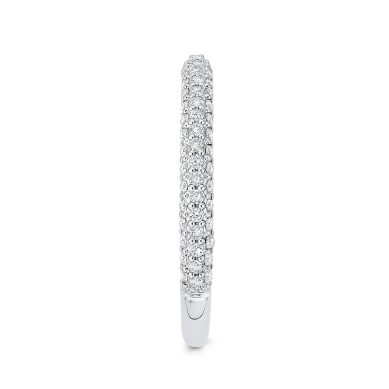 Round Diamond  Half-Eternity Wedding Band in 14K White Gold