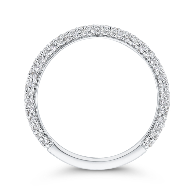 Round Diamond  Half-Eternity Wedding Band in 14K White Gold