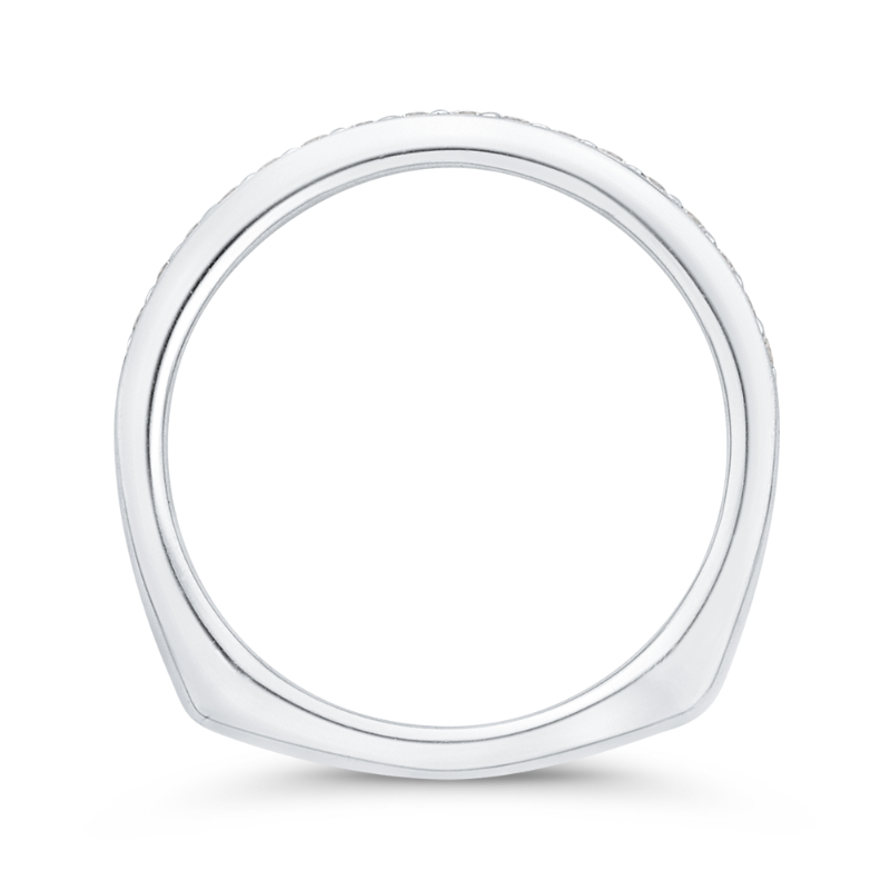 Euro Shank Round Diamond Wedding Band in 14K White Gold