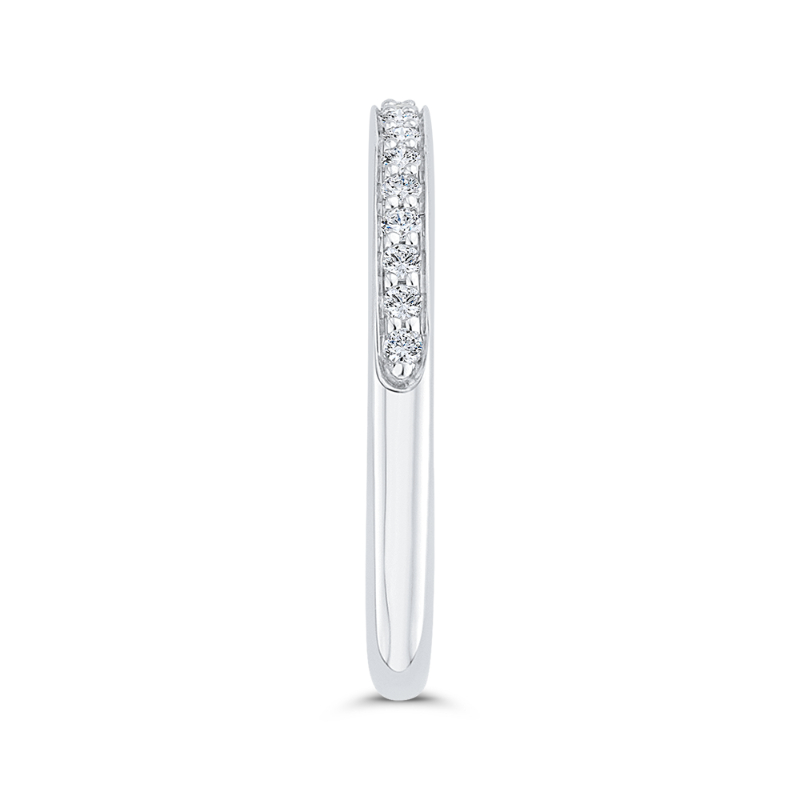 Euro Shank Round Diamond Wedding Band in 14K White Gold