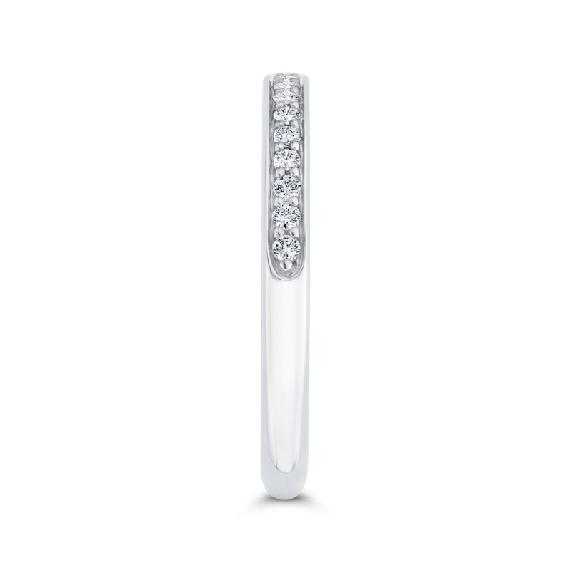 Euro Shank Round Diamond Wedding Band in 14K White Gold