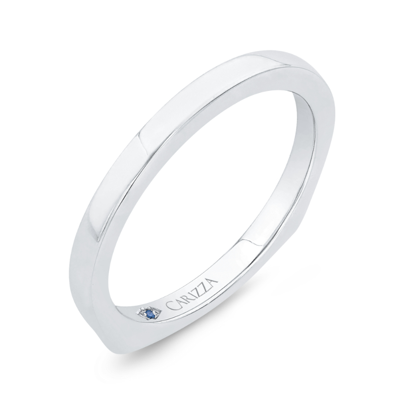 Plain Wedding Band in 14K White Gold