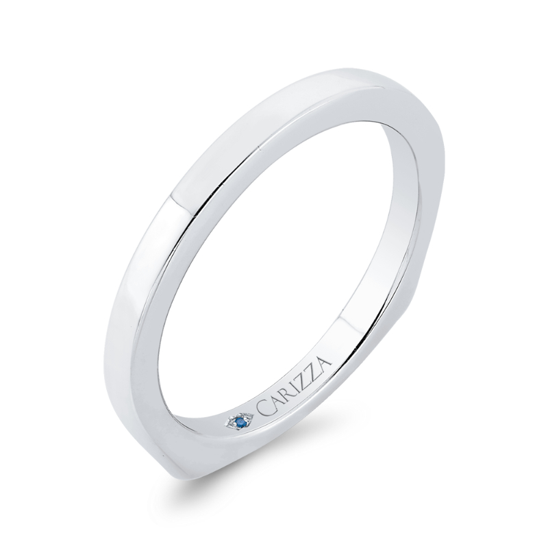 Plain Wedding Band in 14K White Gold