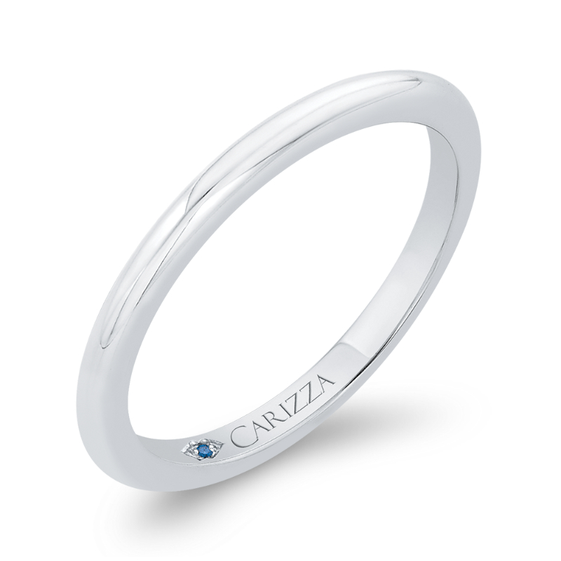 Plain Wedding Band in 14K White Gold