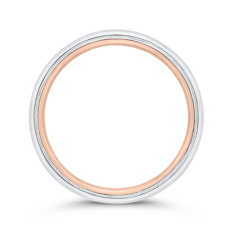 Plain Wedding Band in 14K Two Tone Gold