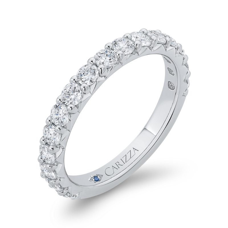 Half-Eternity Wedding Band in 14K White Gold