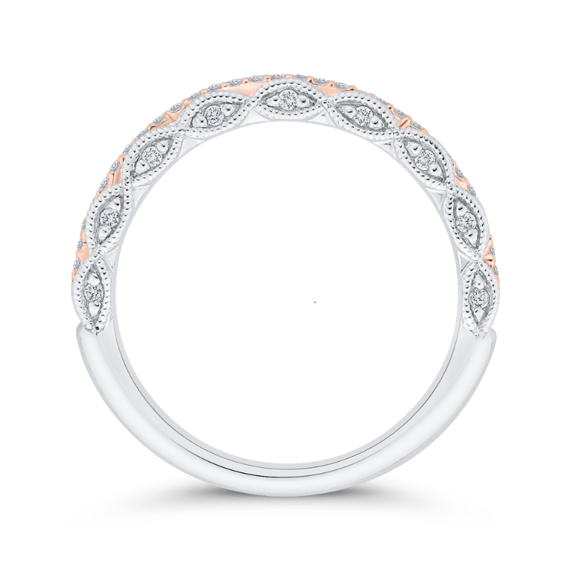 Diamond Wedding Band in 14K Two Tone Gold