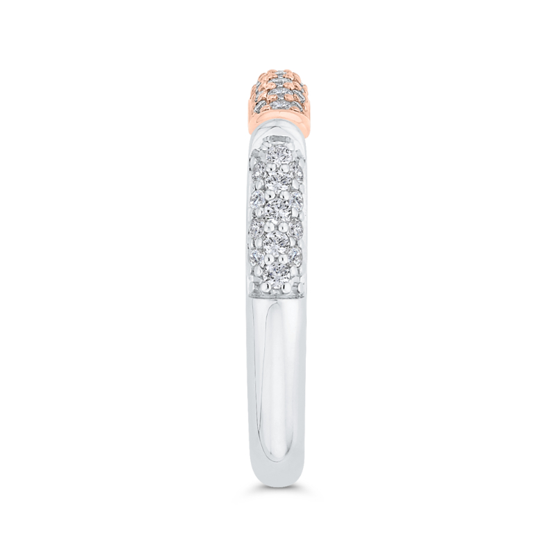 Diamond Wedding Band in 14K Two Tone Gold