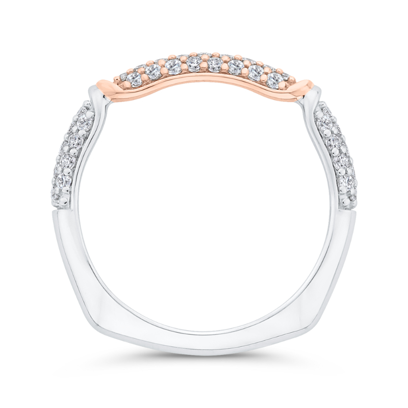 Diamond Wedding Band in 14K Two Tone Gold