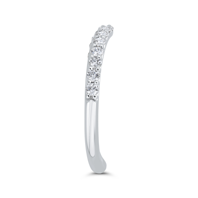 Half Run Diamond Wedding Band in 14K White Gold