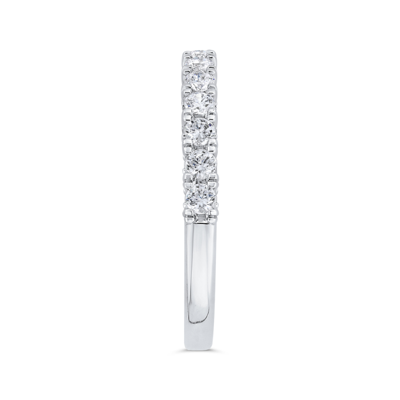 Half Run Diamond Wedding Band in 14K White Gold