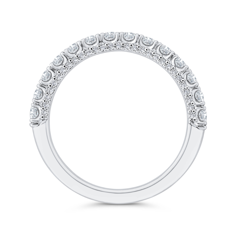 Half Run Diamond Wedding Band in 14K White Gold
