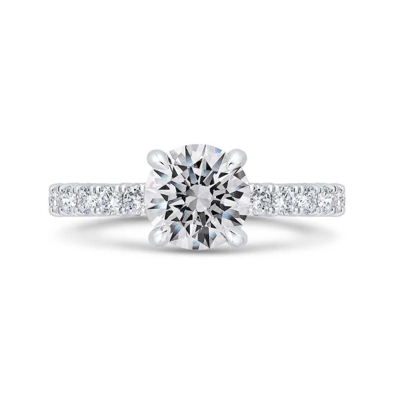Round Diamond Solitaire Plus Engagement Ring  in 14K White Gold (Semi-Mount)