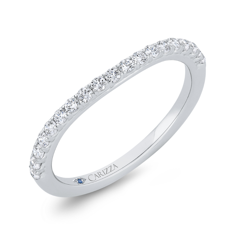 Half Run Diamond Wedding Band in 14K White Gold