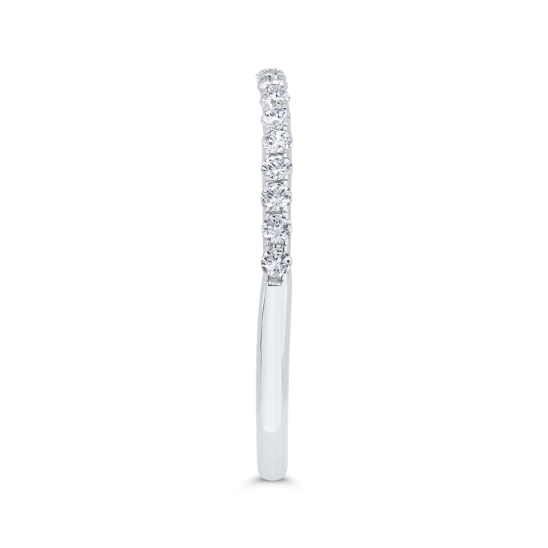 Half Run Diamond Wedding Band in 14K White Gold