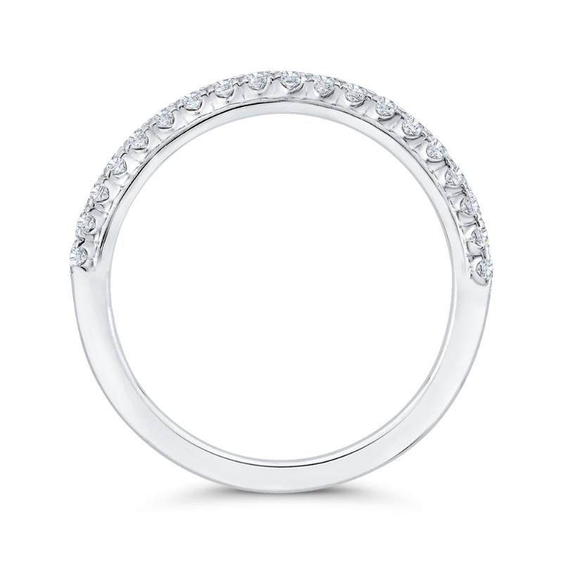 Half Run Diamond Wedding Band in 14K White Gold