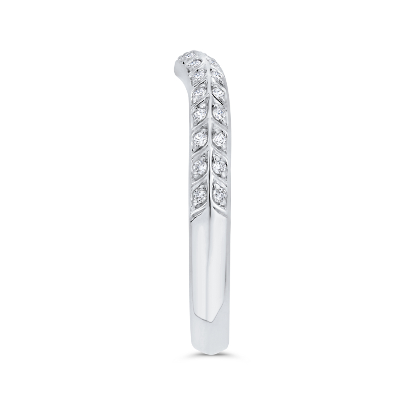 Double Row Diamond Wedding Band in 14K White Gold