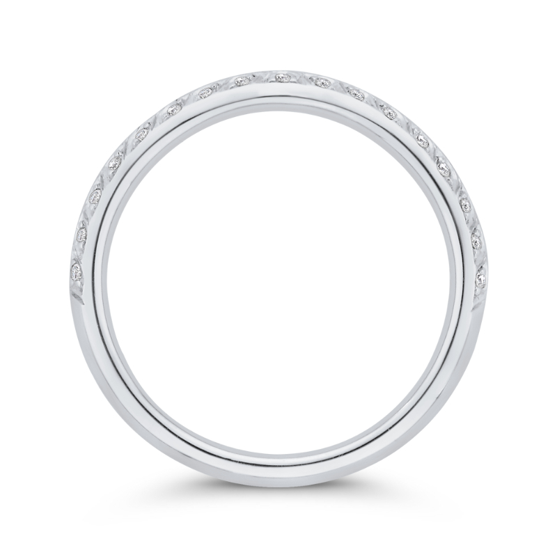 Double Row Diamond Wedding Band in 14K White Gold