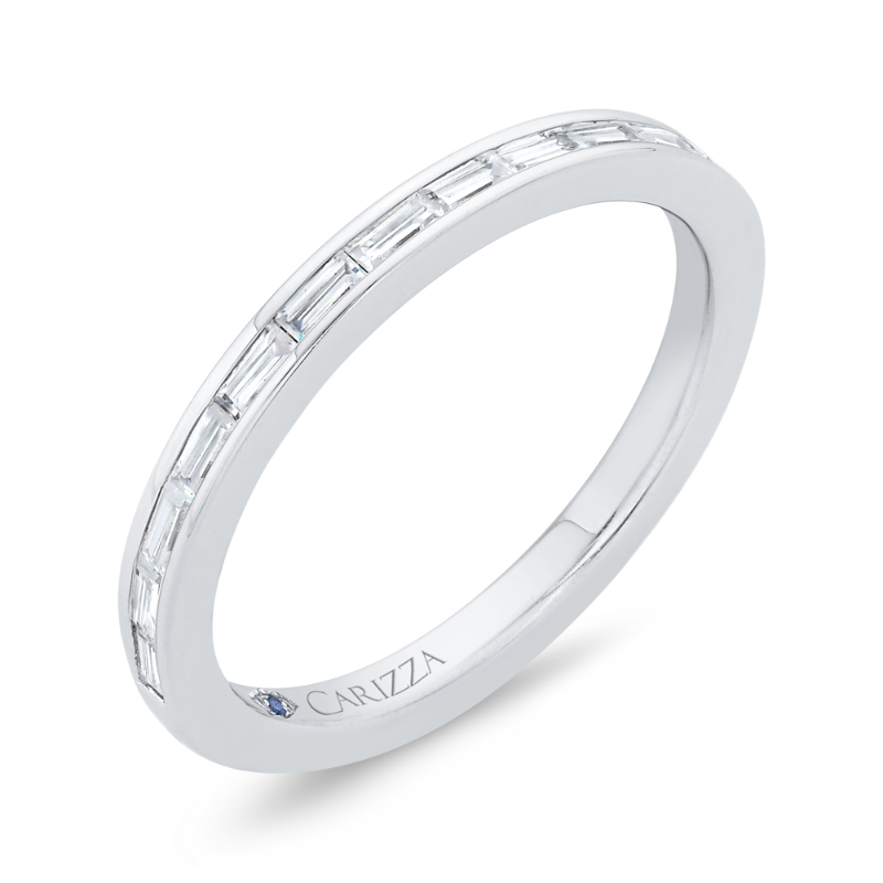 Baguette Cut Diamond Wedding Band in 14K White Gold