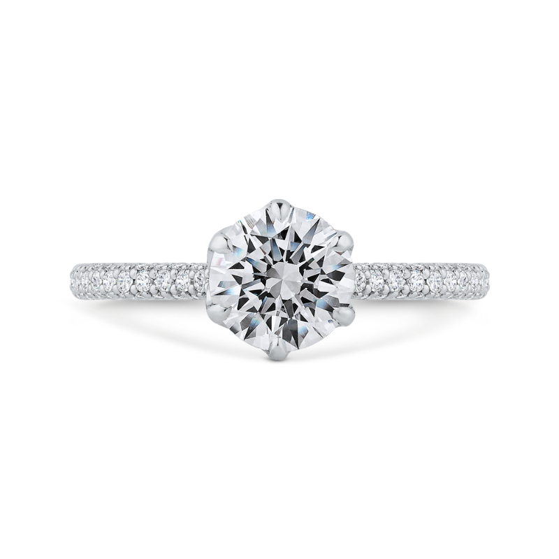 Diamond Solitaire Plus Engagement Ring in 14K White Gold (Semi-Mount)
