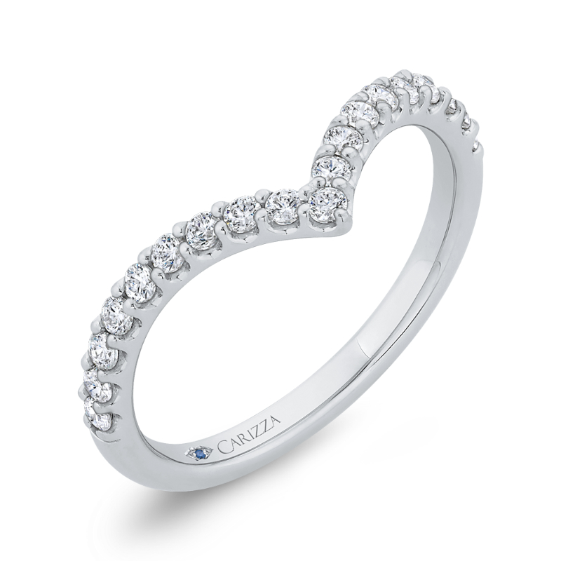 Diamond Counter Wedding Band in 14K White Gold