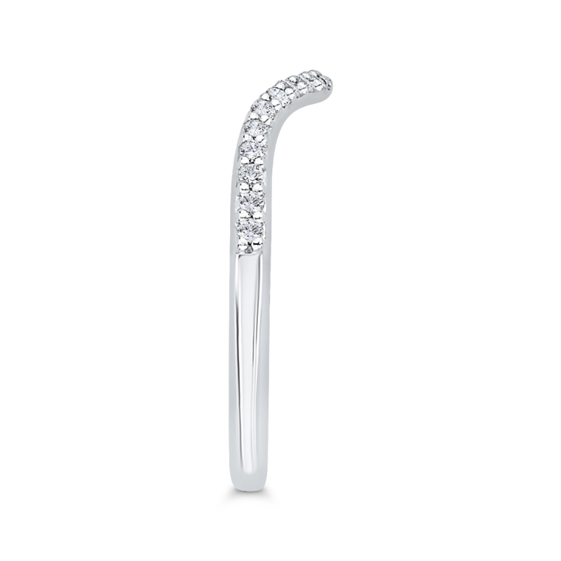 Diamond Counter Wedding Band in 14K White Gold