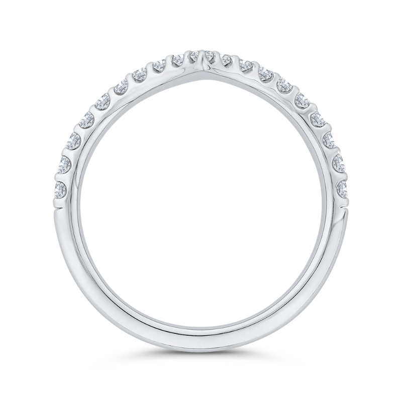 Diamond Counter Wedding Band in 14K White Gold