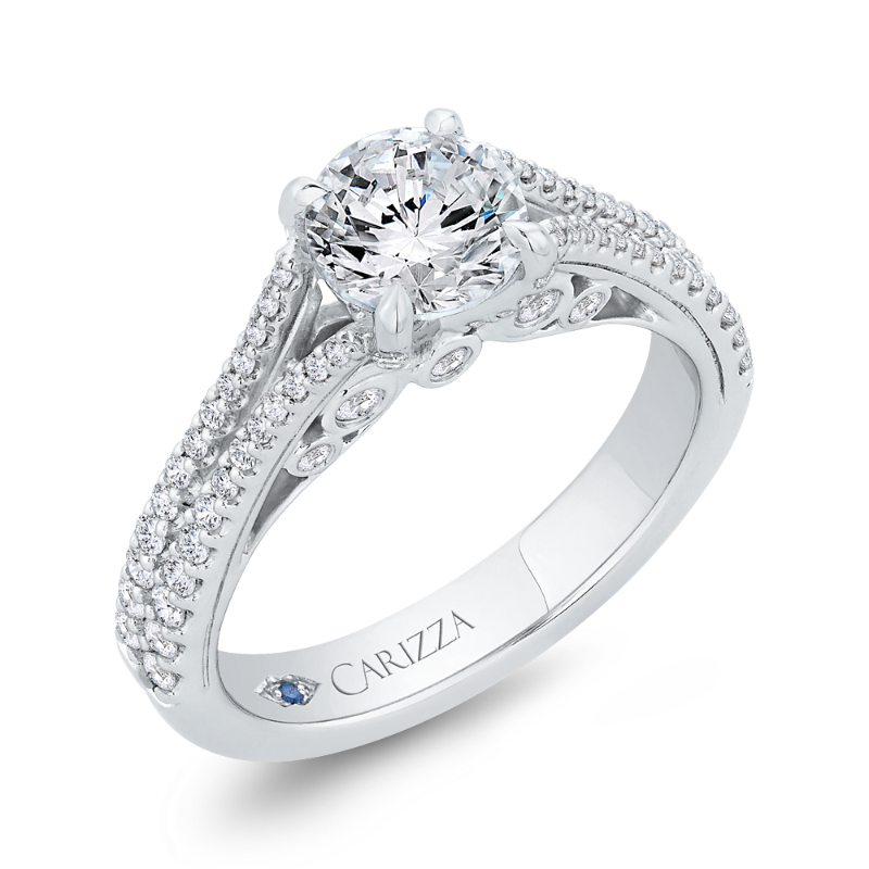 Split Shank Diamond Split Shank Engagement Ring in 14K White Gold (Semi-Mount)