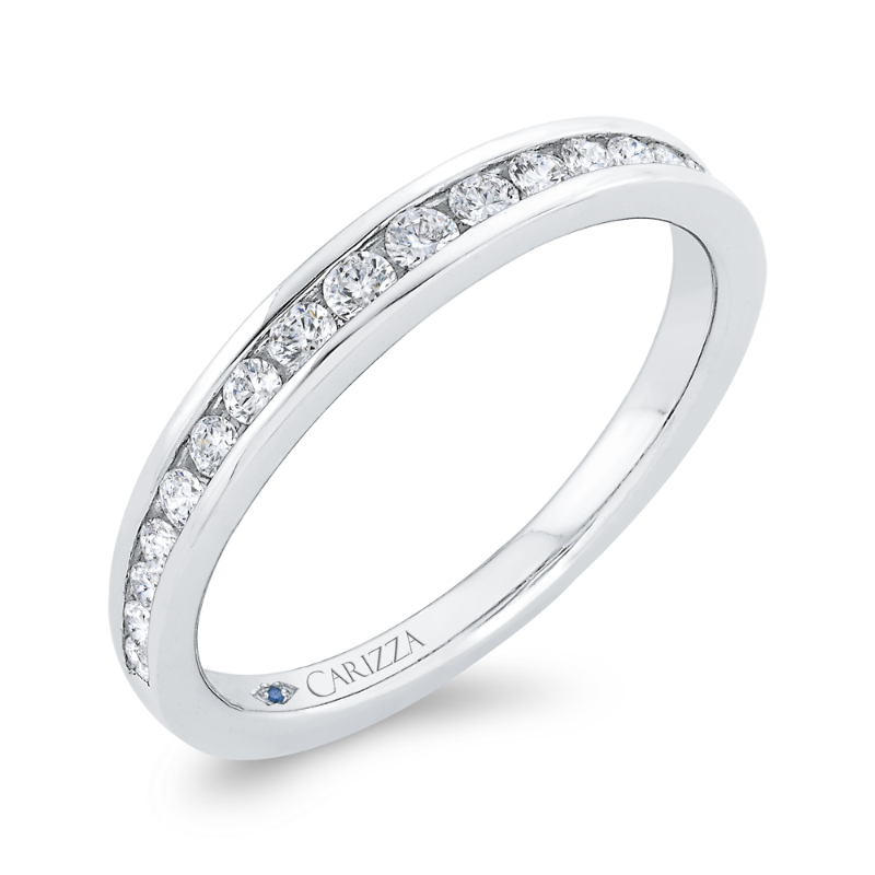 Channel Set Diamond Wedding Band in 14K White Gold