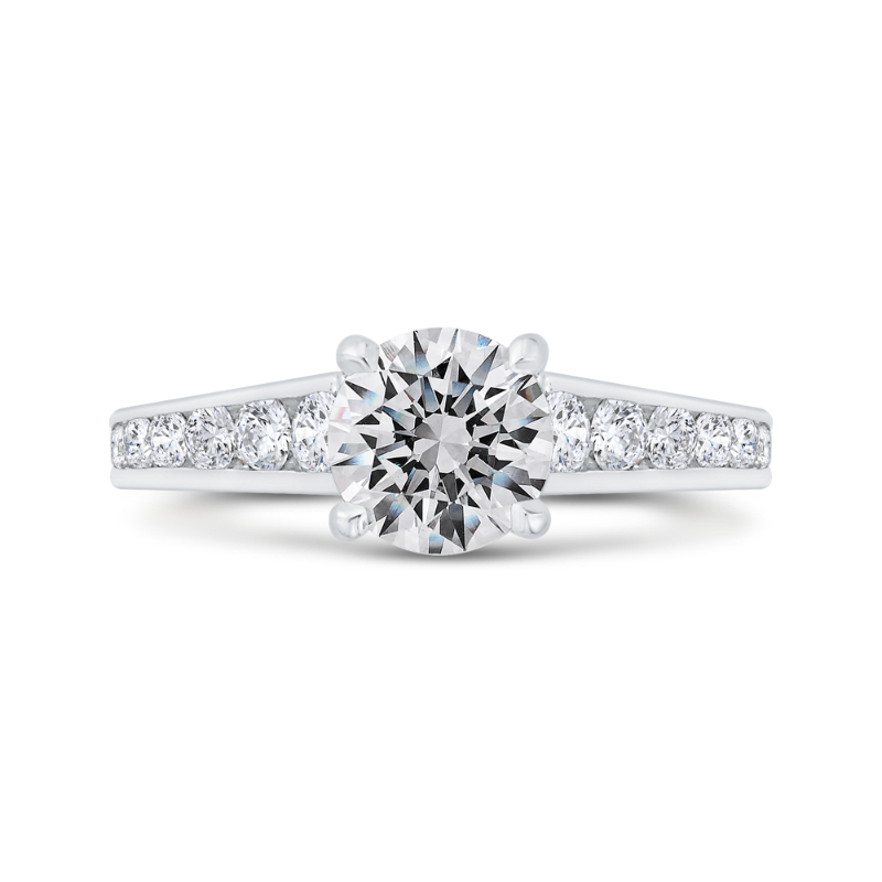 Channel Set Diamond Engagement Ring in 14K White Gold (Semi-Mount)