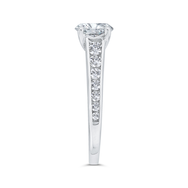 Channel Set Diamond Engagement Ring in 14K White Gold (Semi-Mount)