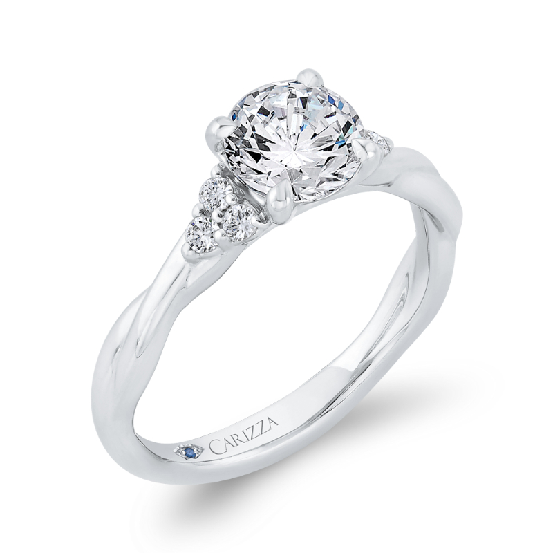 Diamond Engagement Ring in 14K White Gold (Semi-Mount)