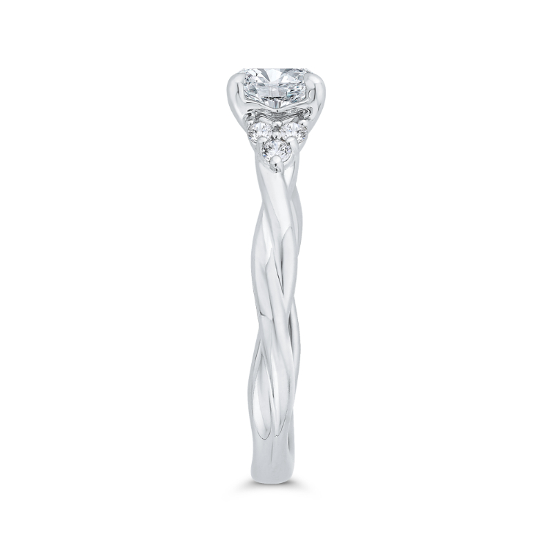 Diamond Engagement Ring in 14K White Gold (Semi-Mount)