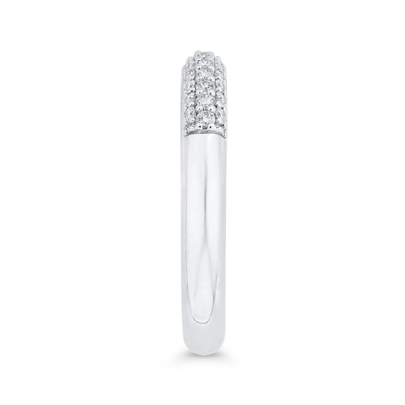 Three Row Diamond Wedding Band in 14K White Gold