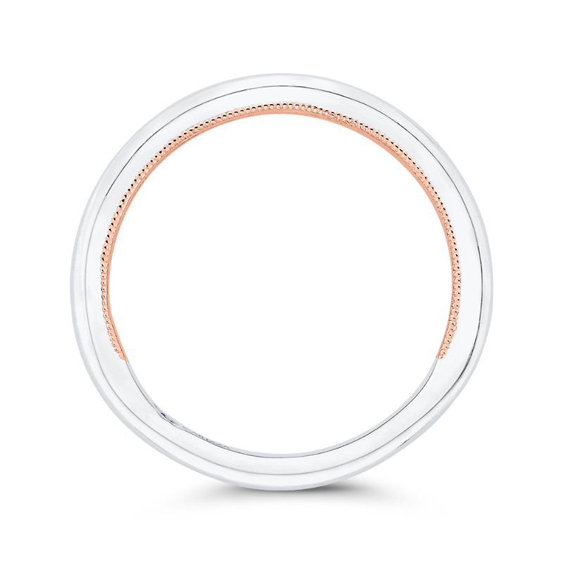 Plain Wedding Band in 14K Two Tone Gold