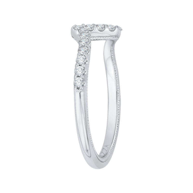 Round Diamond Half-Eternity Wedding Band in 14K White Gold