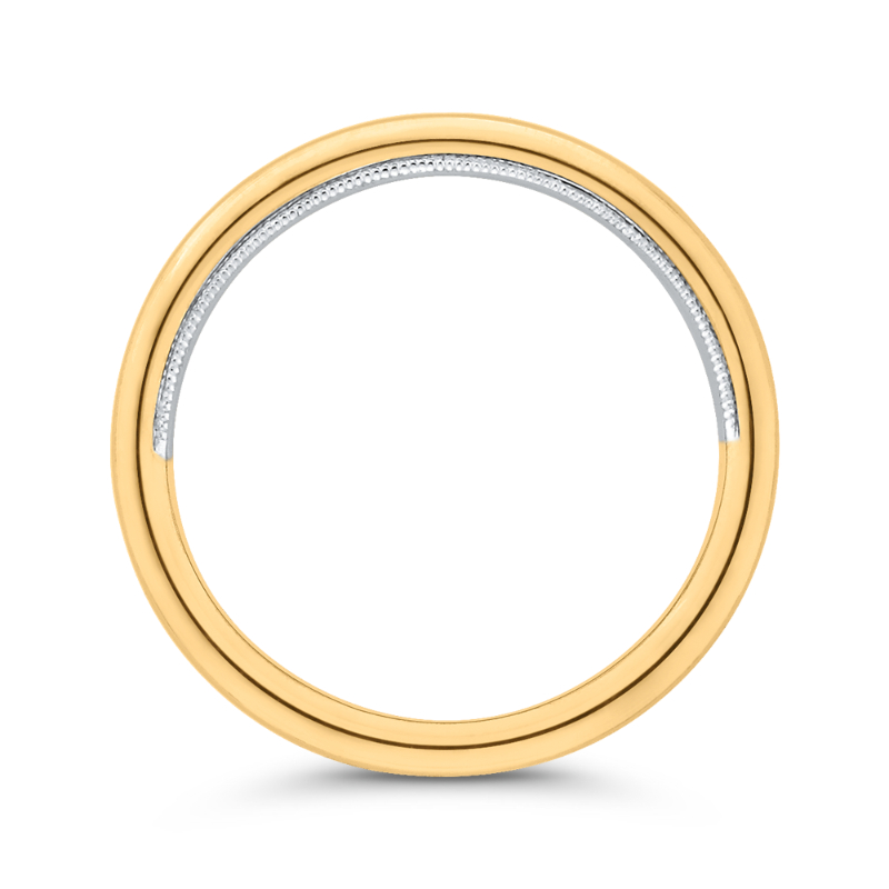 Plain Wedding Band in 14K Two Tone Gold
