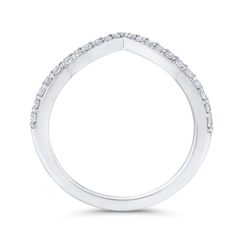 Half Run Diamond Wedding Band in 14K White Gold