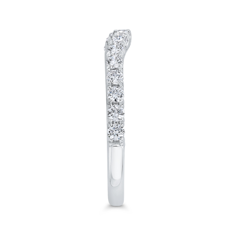 Diamond Counter Wedding Band in 14K White Gold