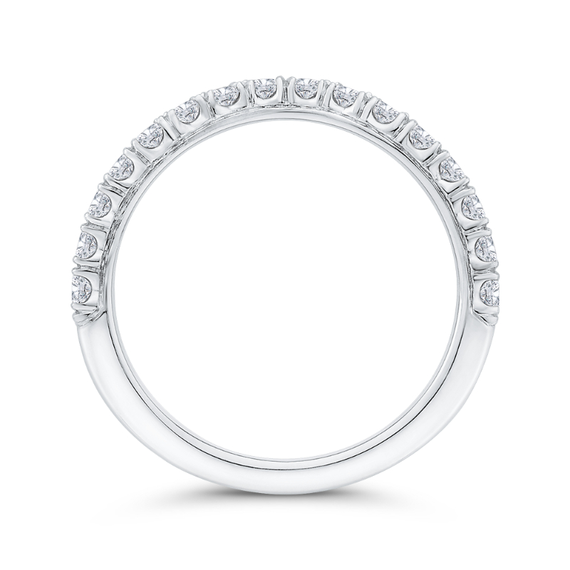 Diamond Counter Wedding Band in 14K White Gold