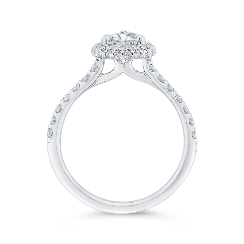 Pear Cut Diamond Double Halo Engagement Ring  in 14K White Gold (Semi-Mount)