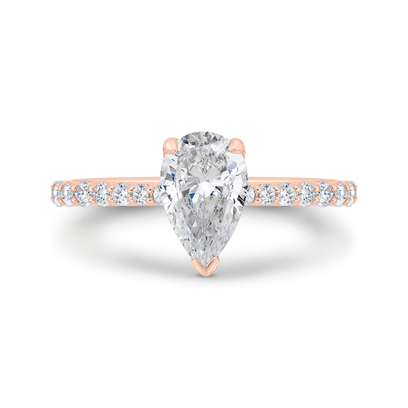 Cushion Cut Diamond Solitaire Plus Engagement Ring in 14K Rose Gold (Semi-Mount)