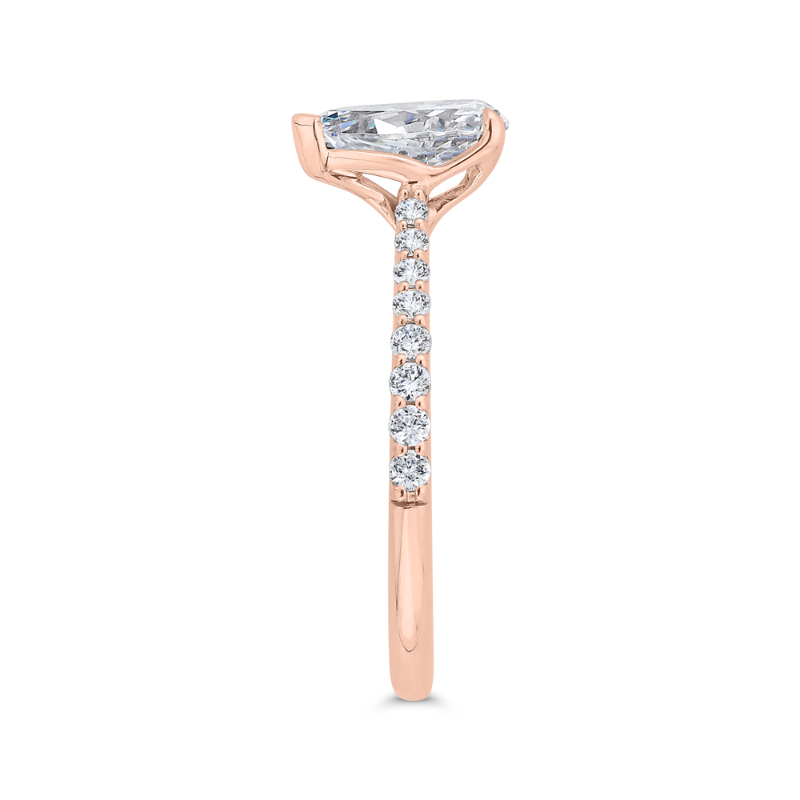 Cushion Cut Diamond Solitaire Plus Engagement Ring in 14K Rose Gold (Semi-Mount)