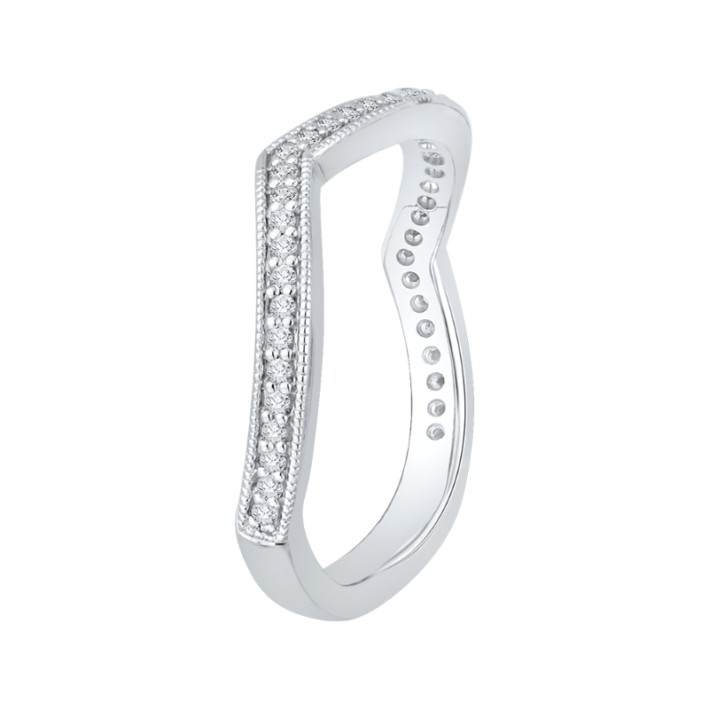 Round Diamond Wedding Band in 14K White Gold