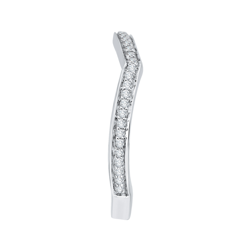 Round Diamond Wedding Band in 14K White Gold