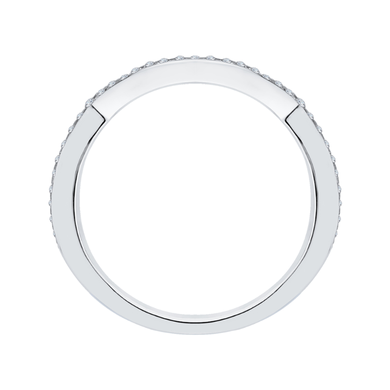 Round Diamond Wedding Band in 14K White Gold