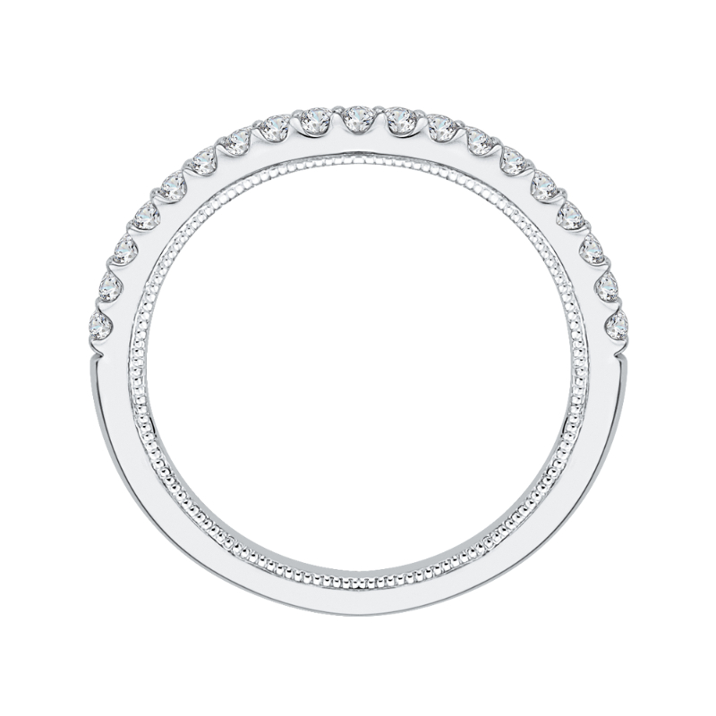 Round Diamond Wedding Band in 14K White Gold