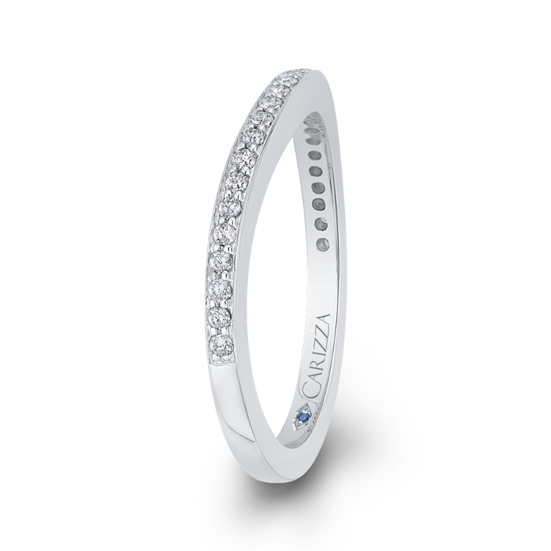 Round Diamond Half-Eternity Wedding Band in 14K White Gold