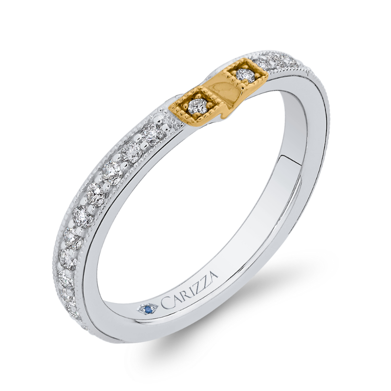 Round Diamond Wedding Band In 14K Two Tone-Gold in 14K Two Tone Gold